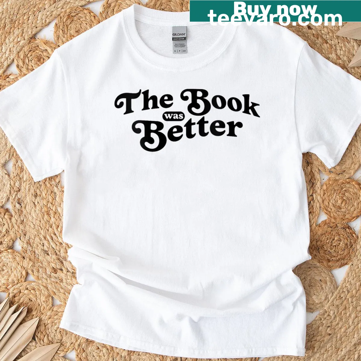 Funny T-shirt for book lovers with the phrase 'The Book Was Better' — on a men's t-shirt