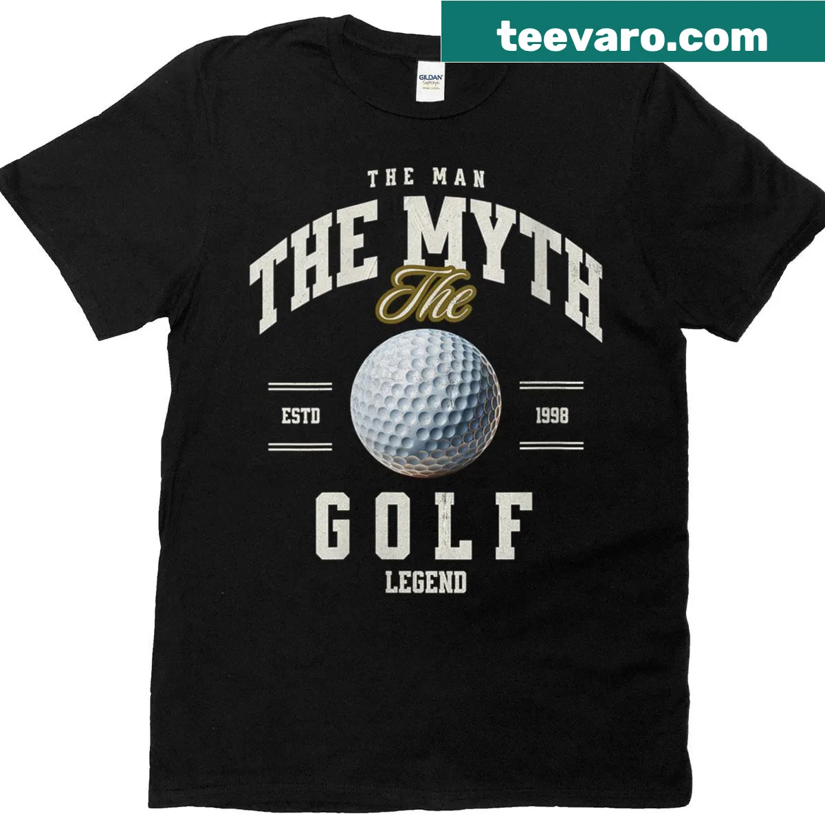 Funny golf legend quote t-shirt with stylish typography — on a men's t-shirt