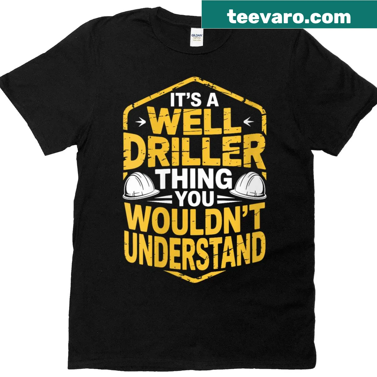 Funny text shirt about being a well worker operator — on a men's t-shirt