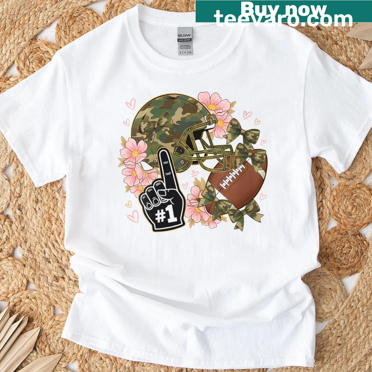 Football-themed T-shirt with playful graphic for game day celebrations — on a men's t-shirt