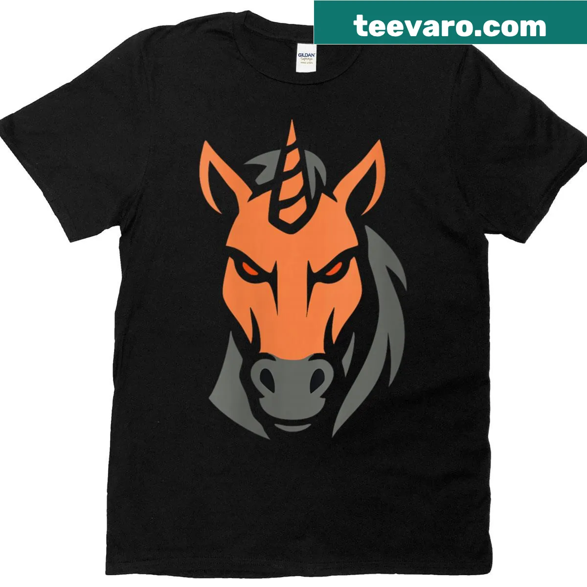 Whimsical unicorn head illustration t-shirt for women — on a men's t-shirt