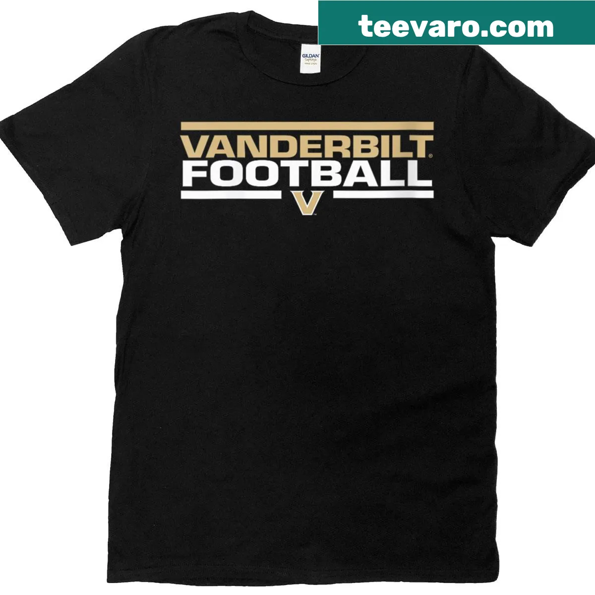 Vanderbilt Commodores football T-shirt for women — on a men's t-shirt