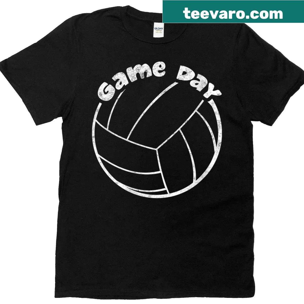 Vintage-style volleyball t-shirt with funny graphics — on a men's t-shirt