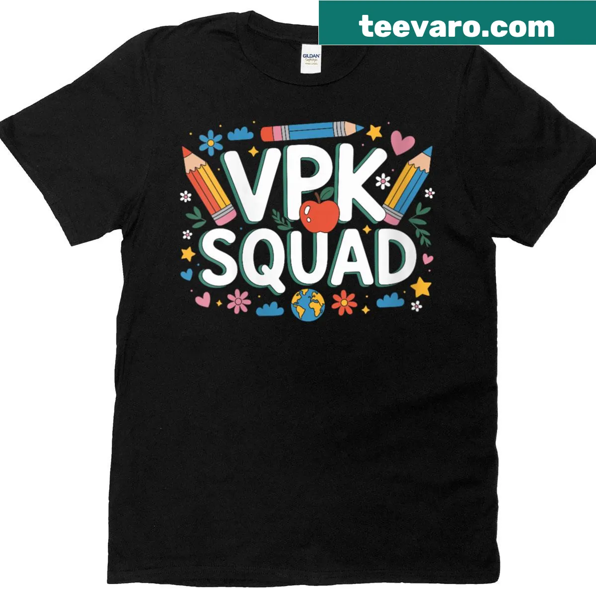 T-shirt with the phrase 'Teaching, a Work of Heart' in hand-lettered style — on a men's t-shirt