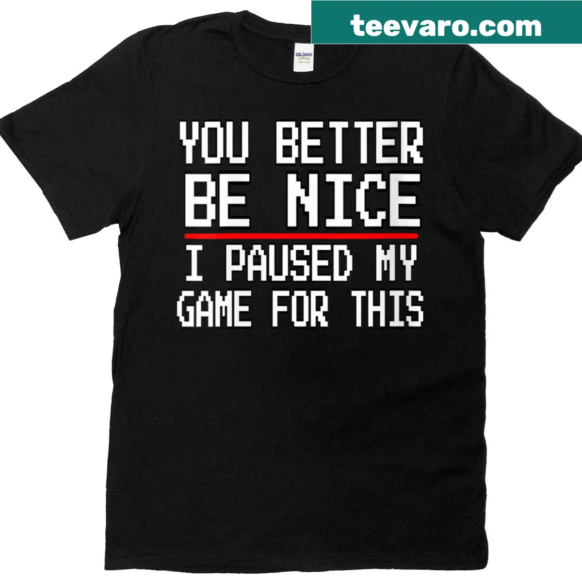 Funny gaming t-shirt with humorous text — on a men's t-shirt