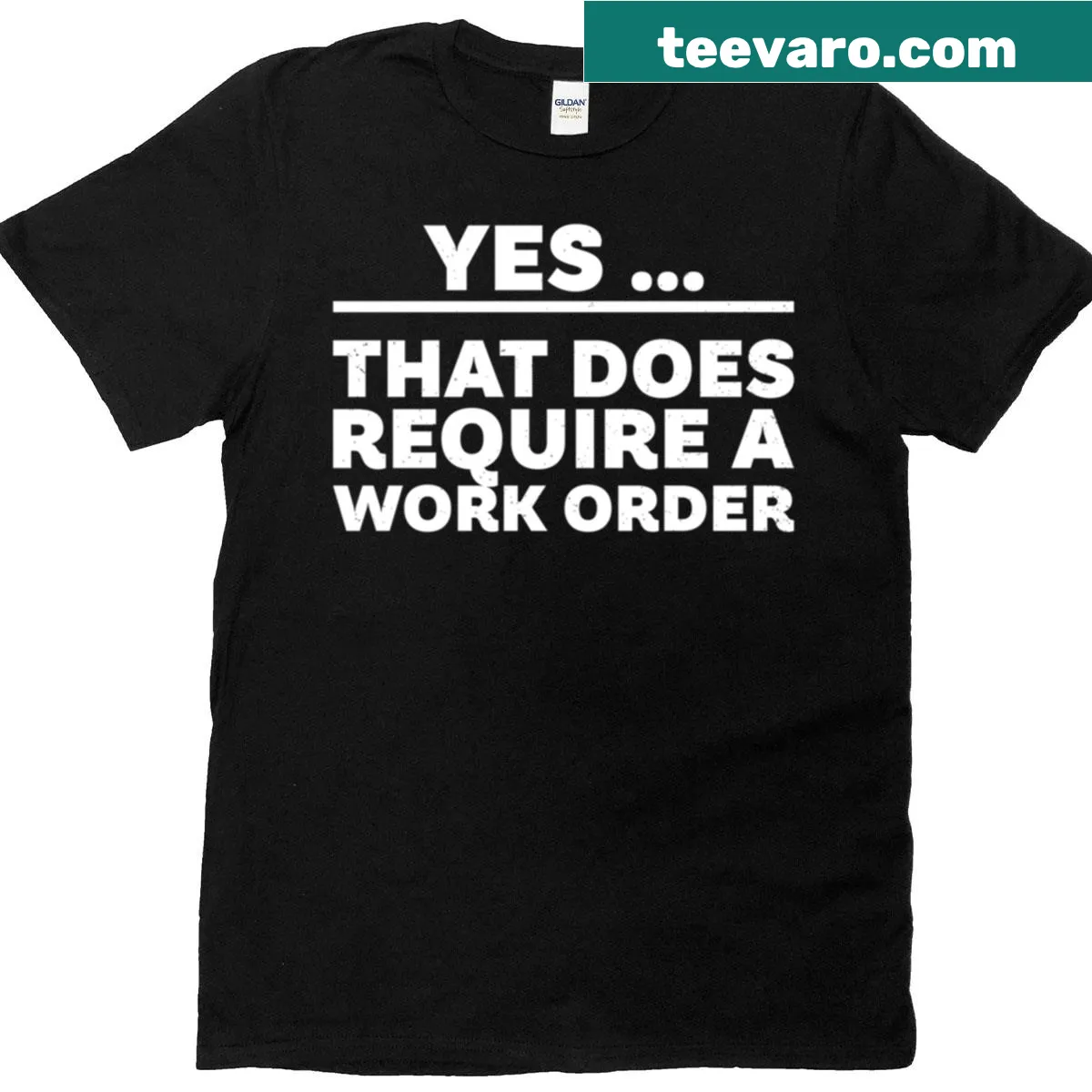 Sarcastic work-related t-shirt with humorous text — on a men's t-shirt
