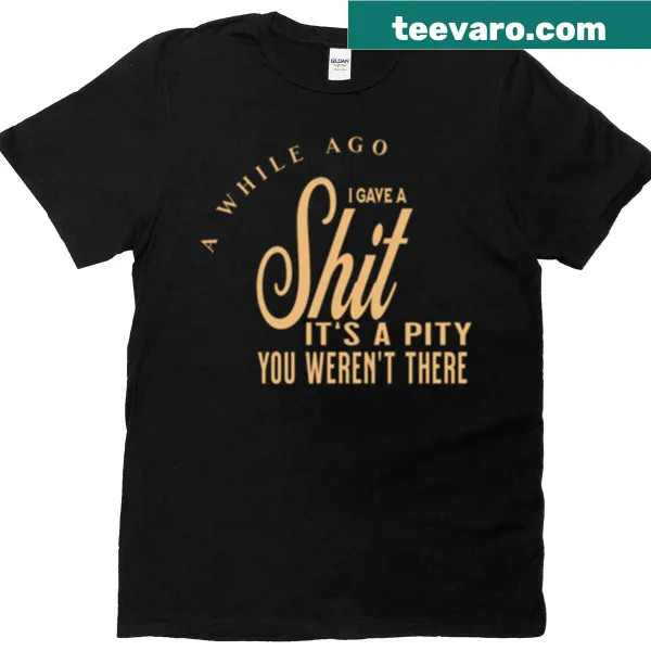 Minimalist typography t-shirt with the phrase 'A While Ago'
