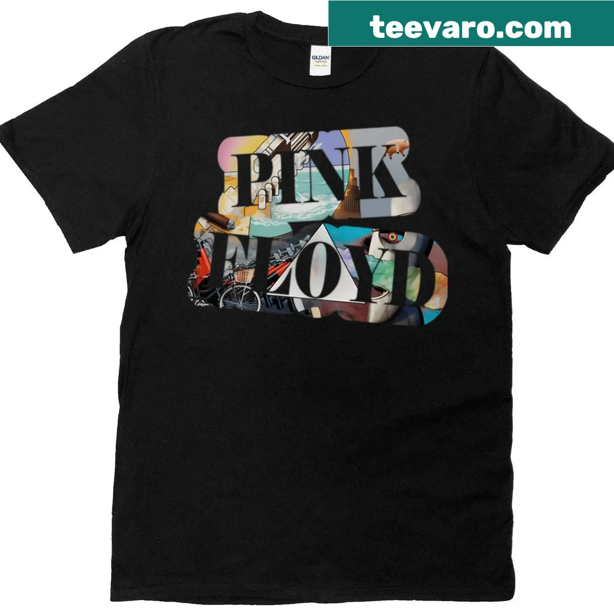 Vintage-style t-shirt with an 80s album logo — on a men's t-shirt
