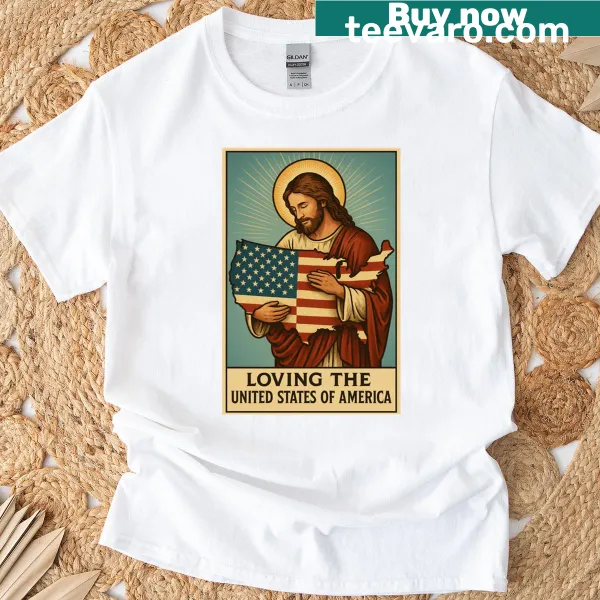 T-shirt featuring the phrase America Needs A Hug in bold text