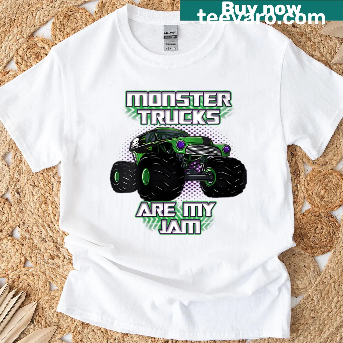 Kids' T-shirt with funny monster graphics for boys — on a men's t-shirt