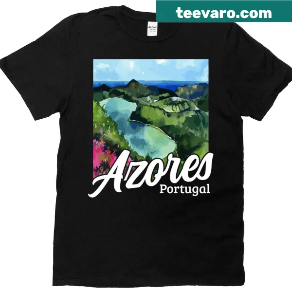 Vintage souvenir T-shirt with Azores flag design