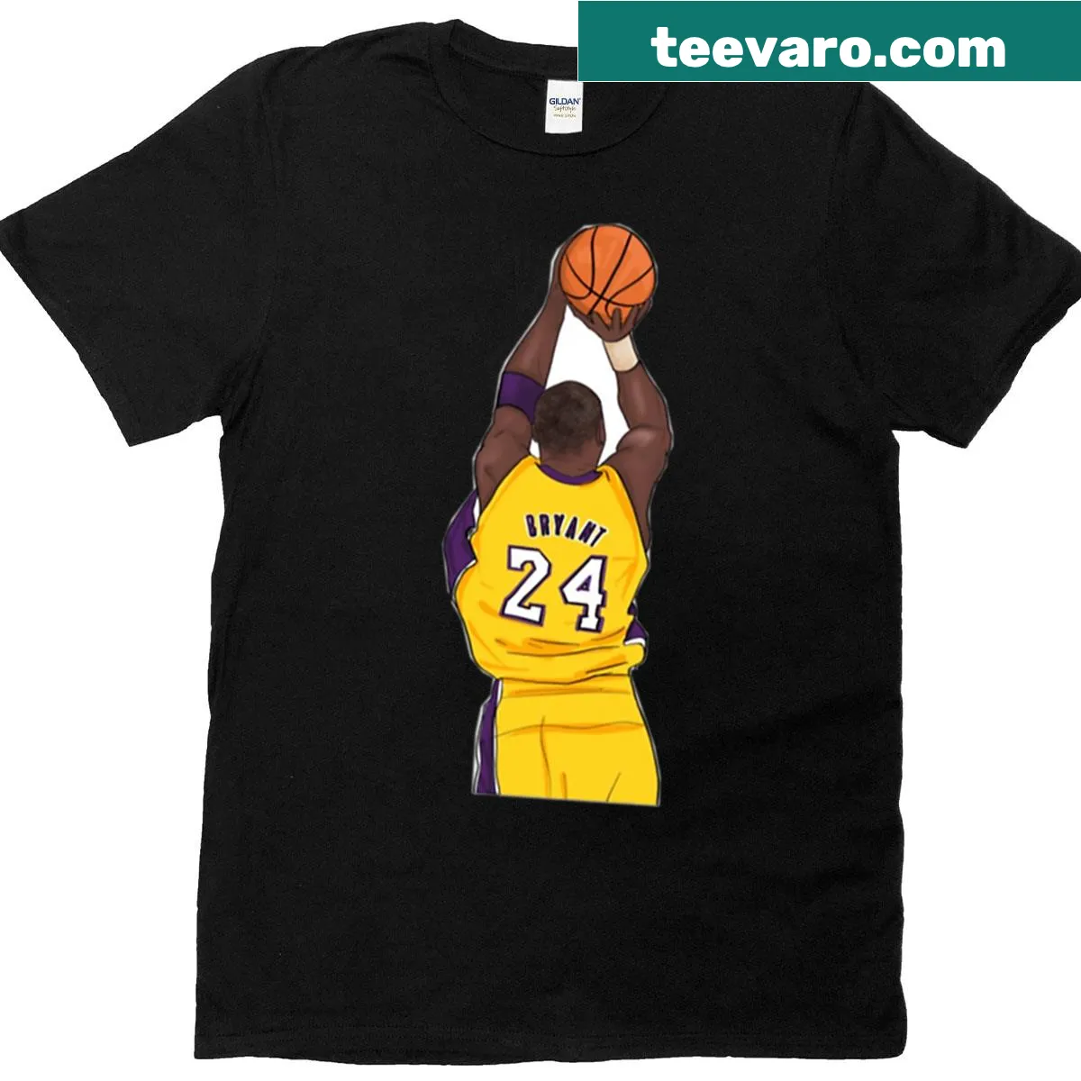 Graphic of Kobe Bryant jumping for a basketball on a T-shirt — on a men's t-shirt