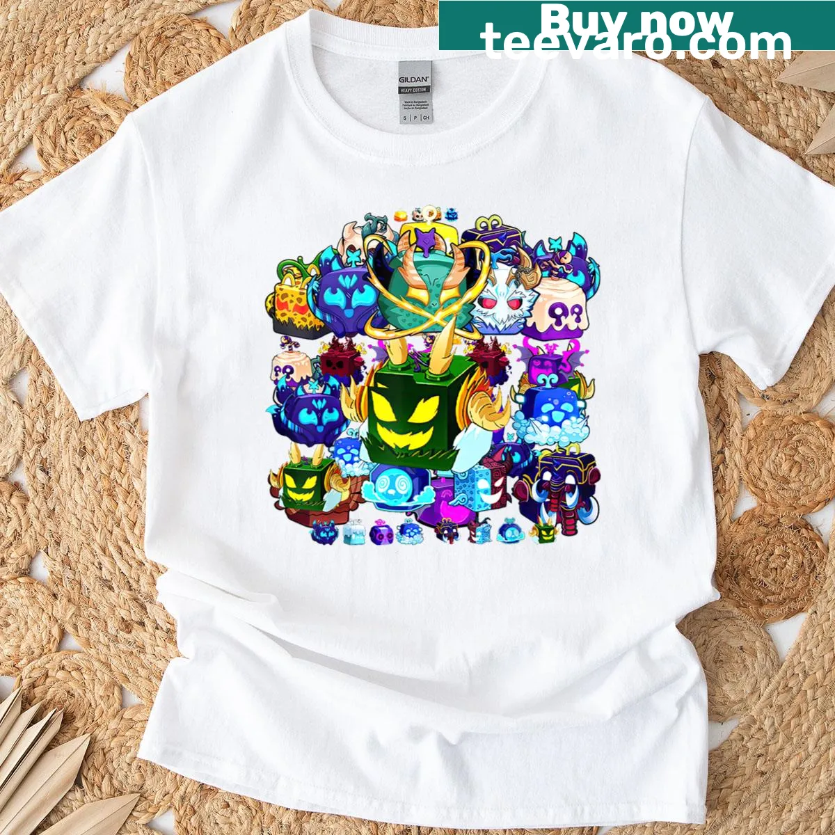 Birthday t-shirt for kids with a Blox Fruit gaming theme — on a men's t-shirt