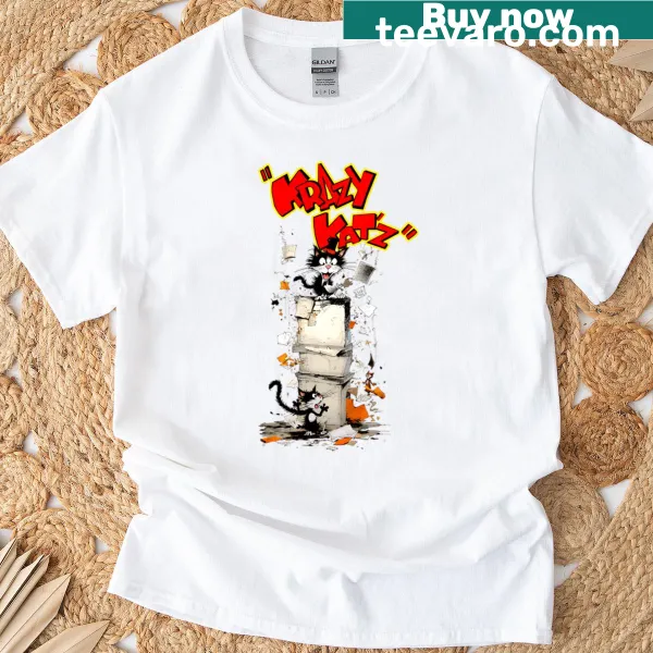 Vintage comic T-shirt featuring a funny cartoon cat