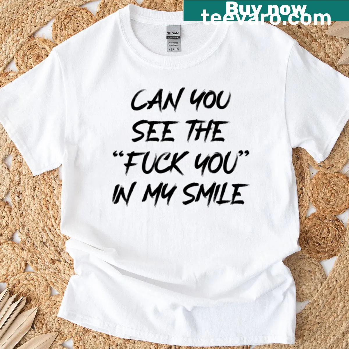 Oversized t-shirt with a bold sarcastic quote design — on a men's t-shirt