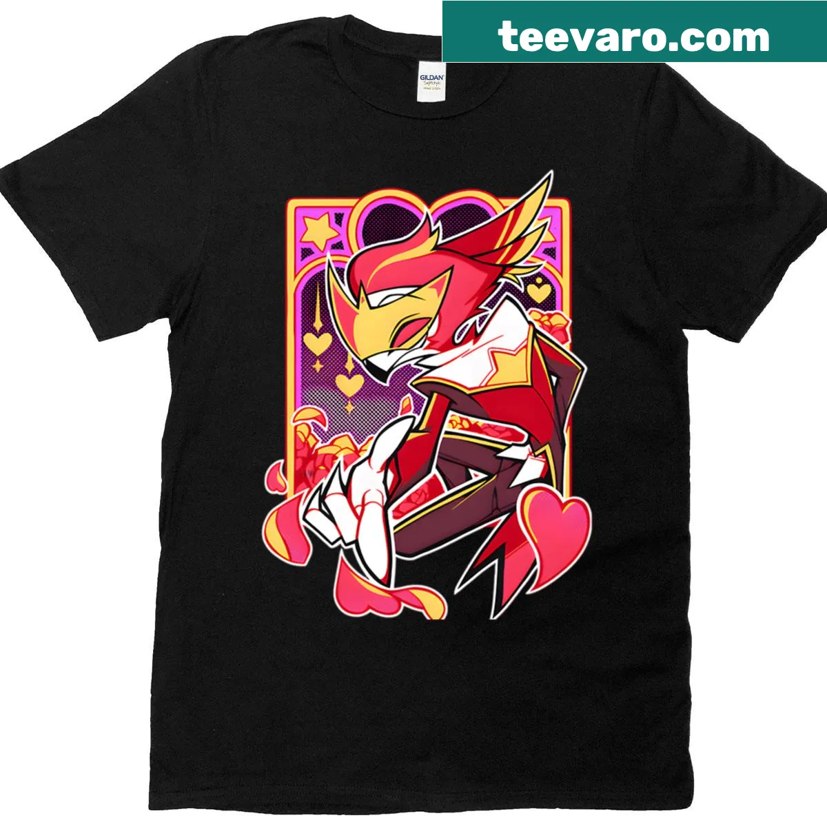 Vintage-style cartoon horror t-shirt with Halloween movie themes — on a men's t-shirt