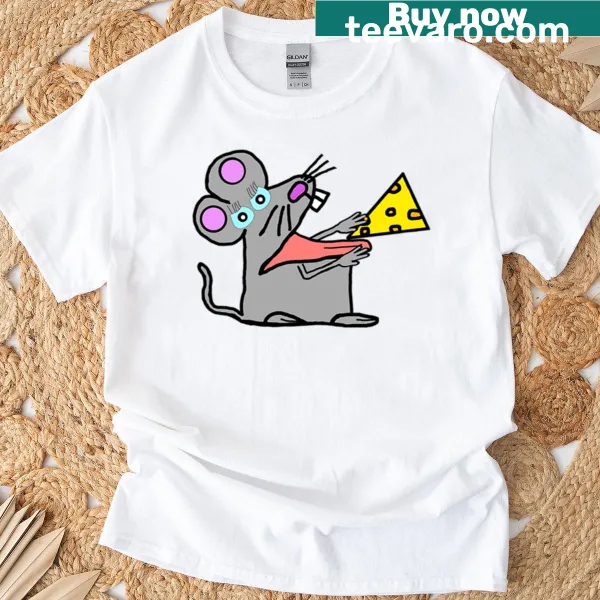 Cute cartoon mouse graphic on kids' t-shirt