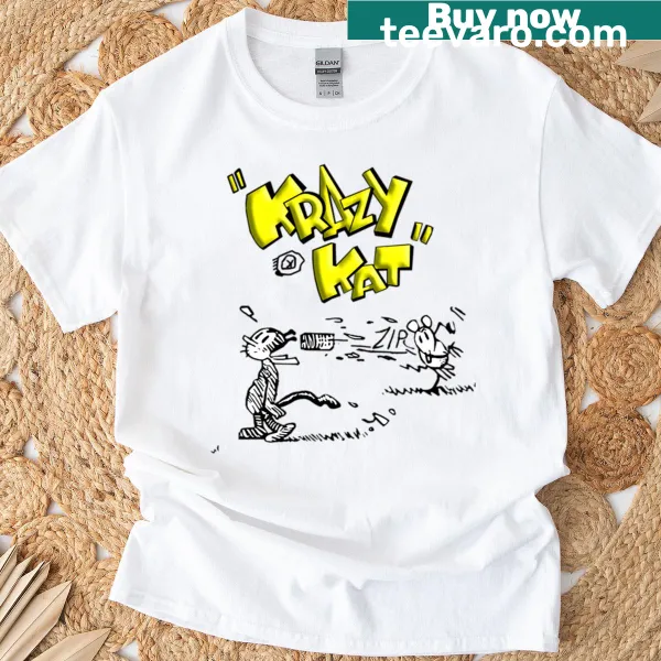 Comic book style T-shirt featuring humorous cat illustrations