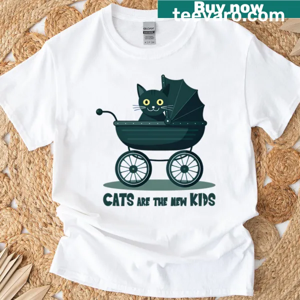 Funny oversized t-shirt featuring a cute black cat design.
