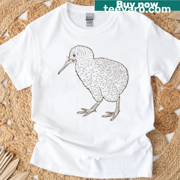 Illustrated kiwi bird t-shirt design.
