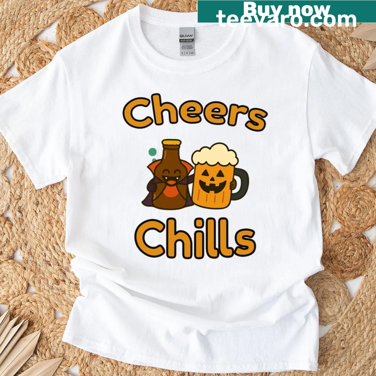 Vintage distressed Halloween party graphic on T-shirt — on a men's t-shirt