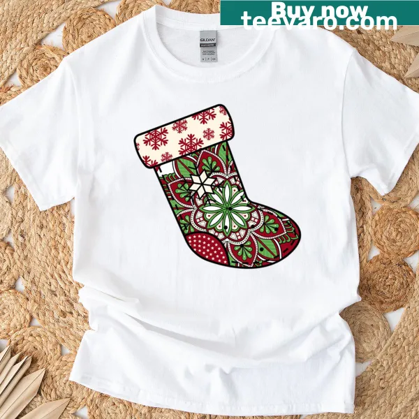 Cute T-shirt featuring a festive mandala design for the holidays