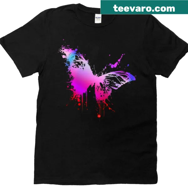 Abstract typography t-shirt with the phrase 'Chromatic Metamorphosis'