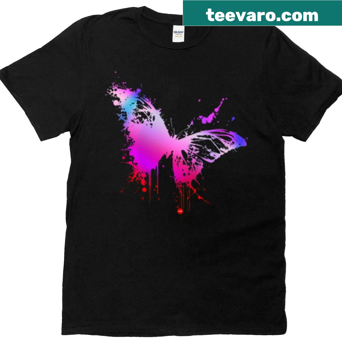 Abstract typography t-shirt with the phrase 'Chromatic Metamorphosis' — on a men's t-shirt