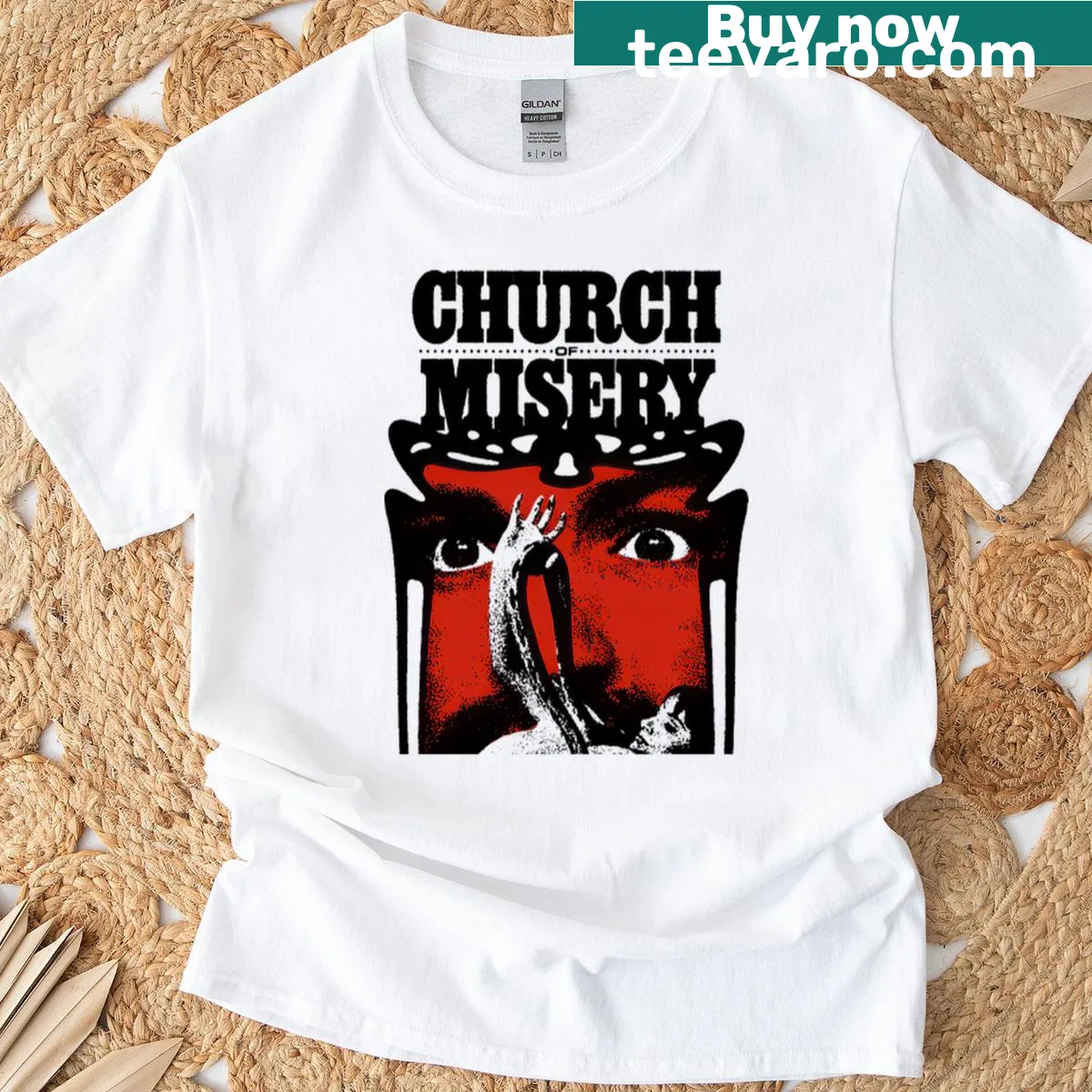 Funny T-shirt with the phrase 'One Of Kiss Misery' in bold text — on a men's t-shirt