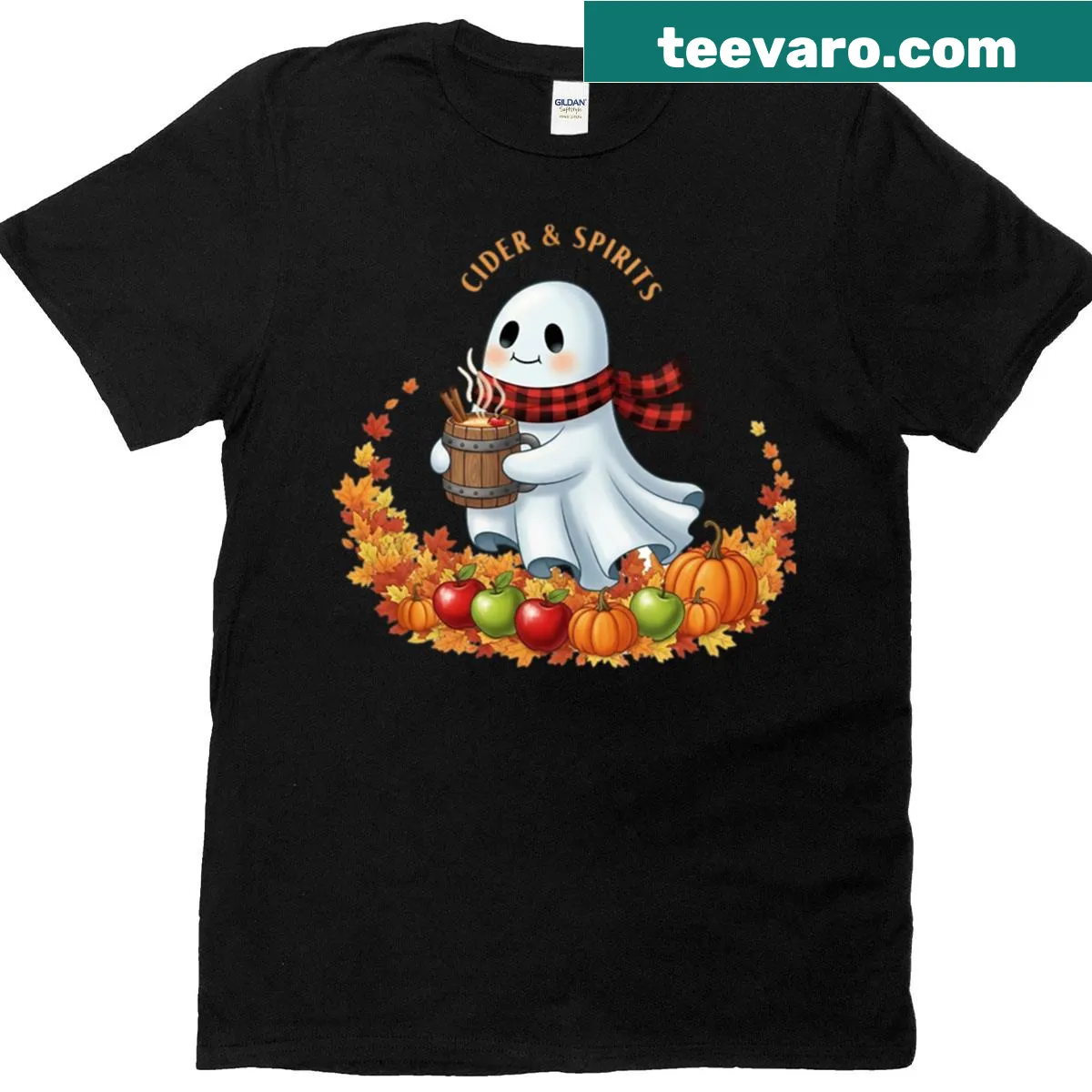 Playful typography graphic on an oversized cider-themed T-shirt — on a men's t-shirt