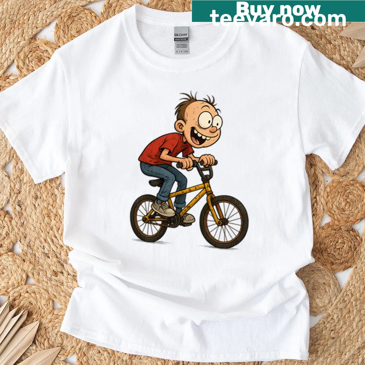 Playful graphic featuring character Bobo on T-shirt — on a men's t-shirt