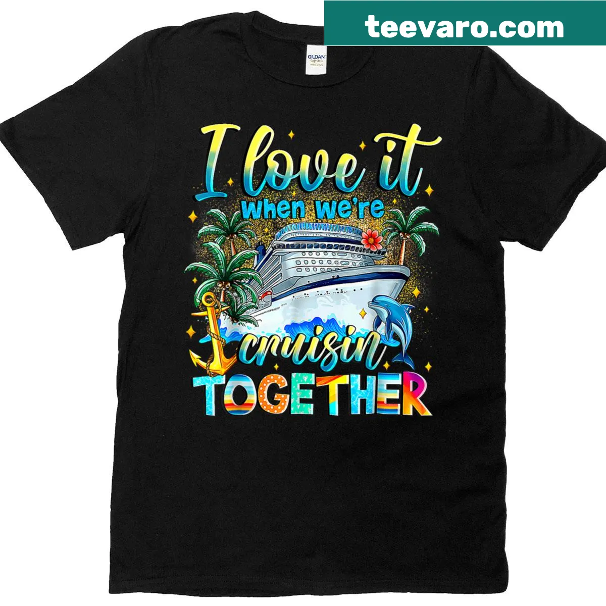 Matching family t-shirt with 'Cruise Squad 2025' text — on a men's t-shirt