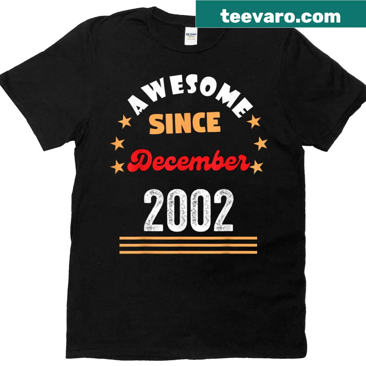 Vintage-style December 2002 Birthday T-shirt — on a men's t-shirt