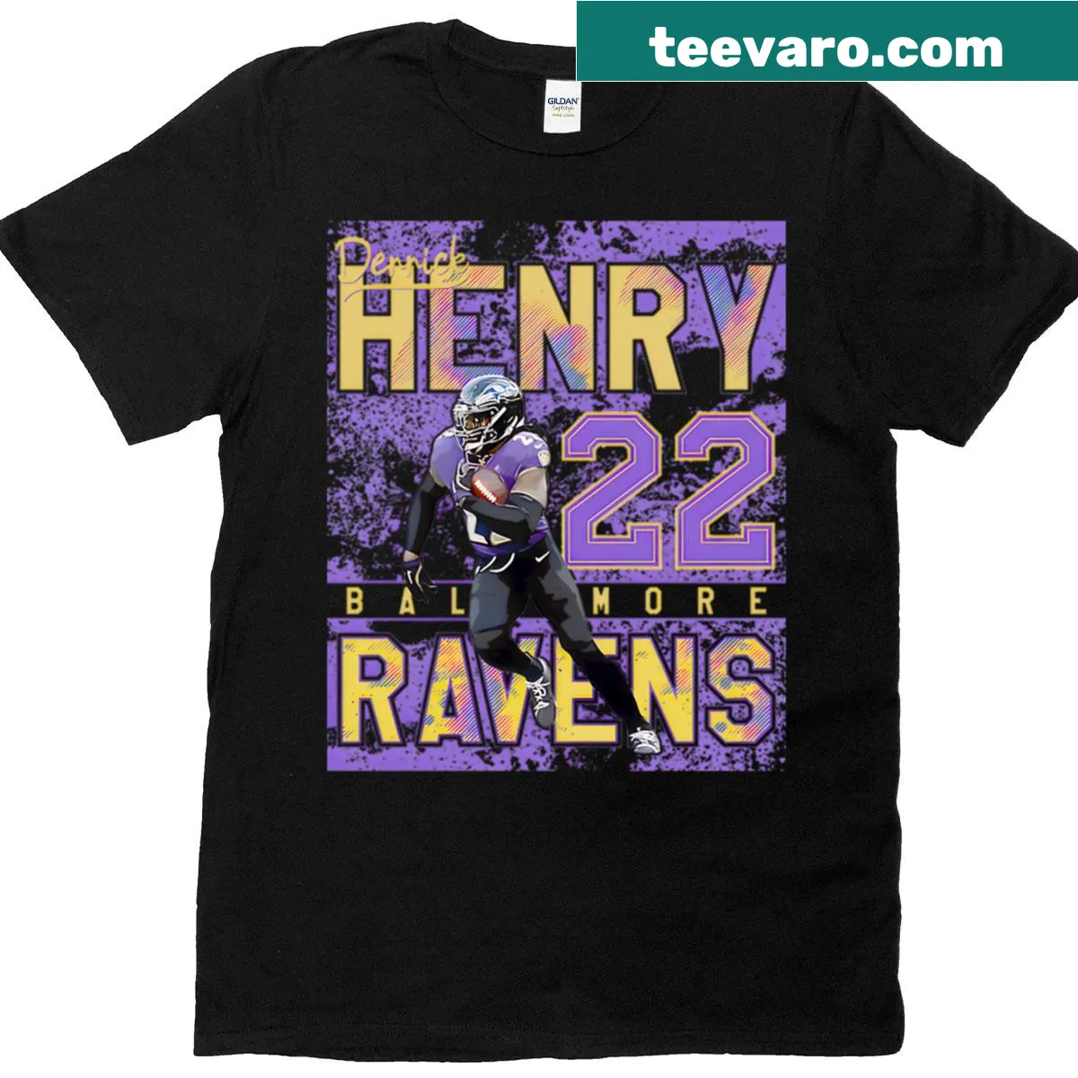 Limited edition Derrick Henry t-shirt featuring number 22 and bold graphics — on a men's t-shirt