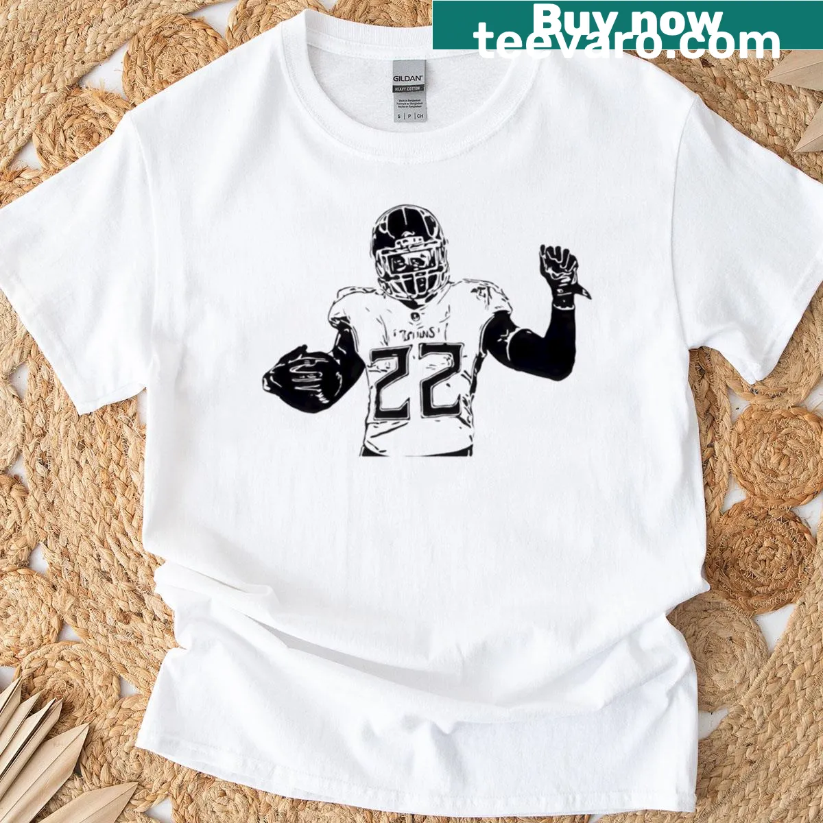 Limited edition t-shirt featuring Derrick Henry illustration for Titans fans — on a men's t-shirt