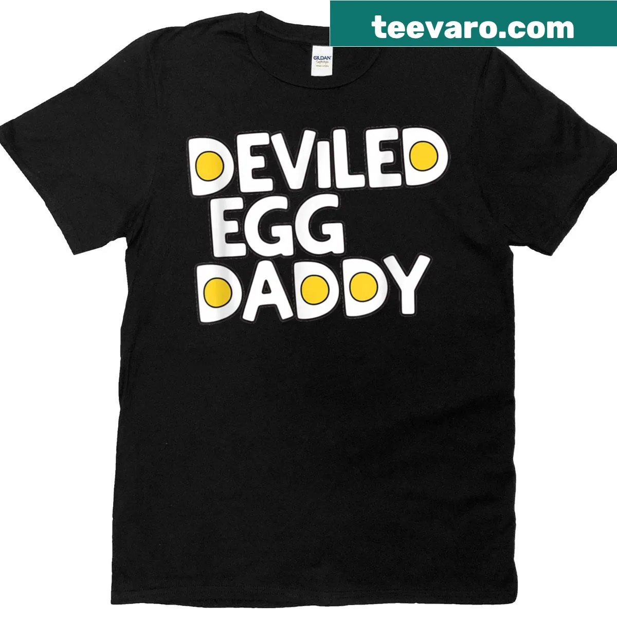 Funny Thanksgiving Deviled Egg Daddy T-shirt — on a men's t-shirt