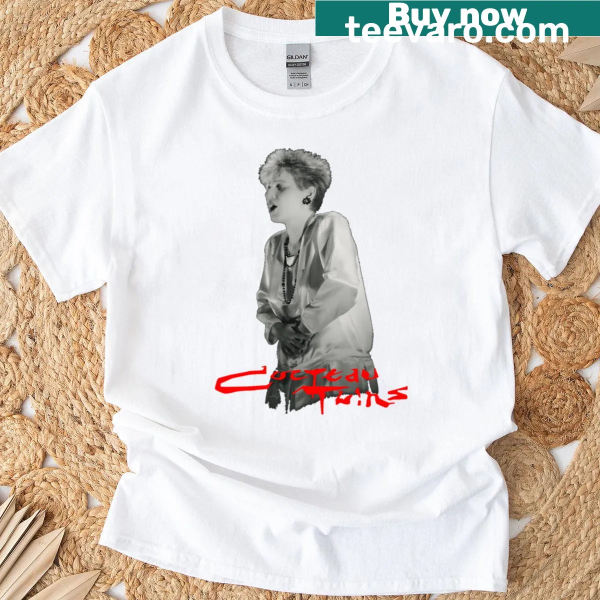 Illustrated pop band music tour design on T-shirt — on a men's t-shirt