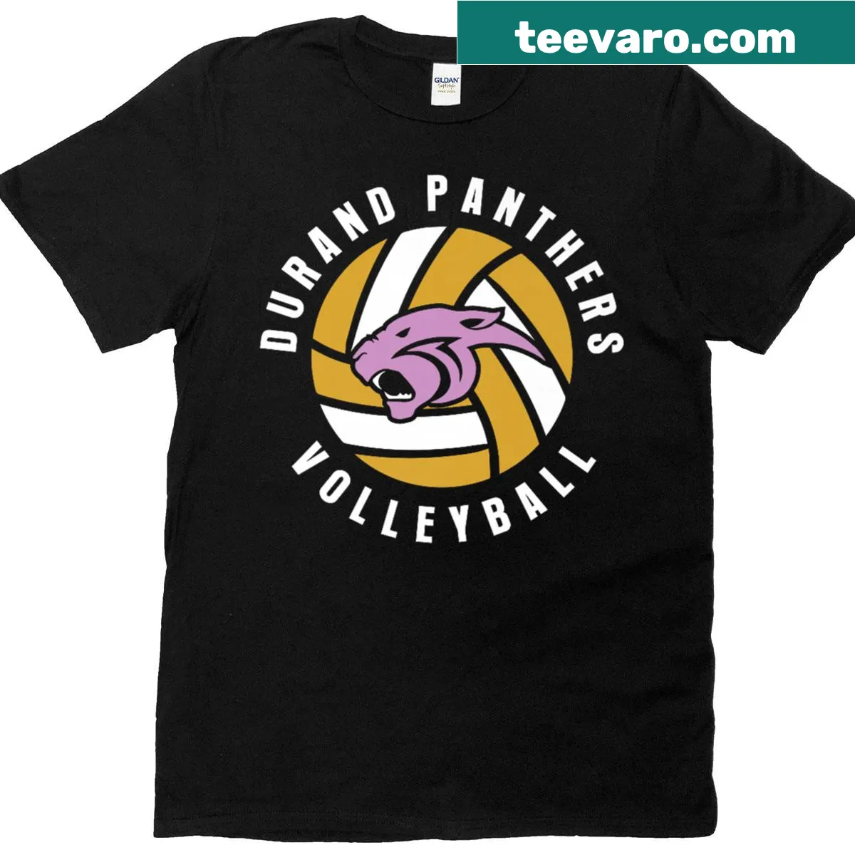 Durand Panthers Volleyball logo printed T-shirt — on a men's t-shirt