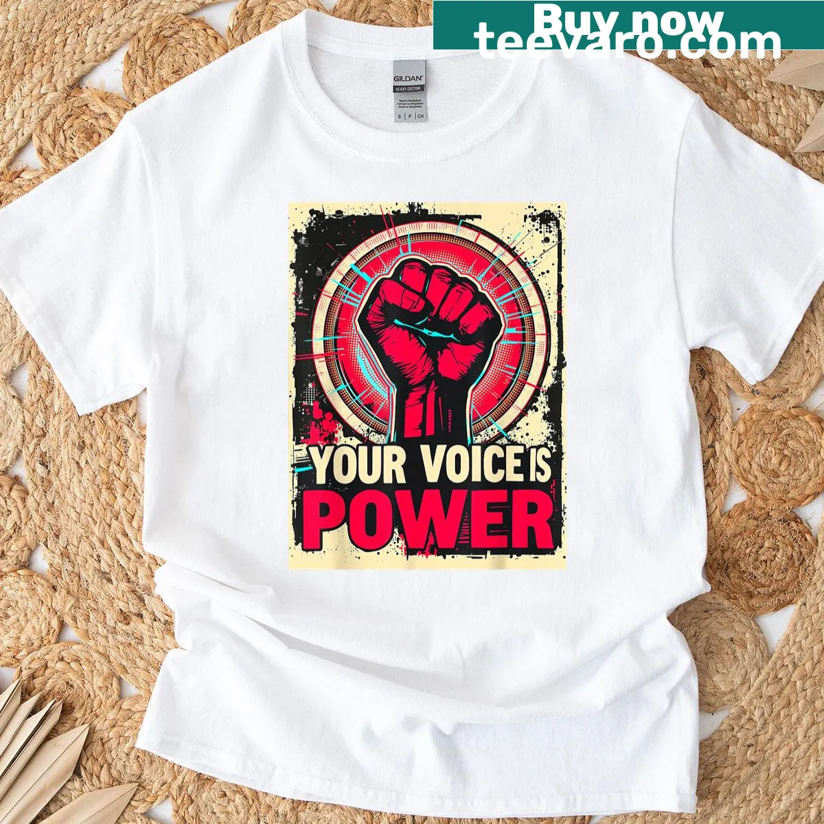 Hand-lettered Free Speech graphic T-shirt — on a men's t-shirt