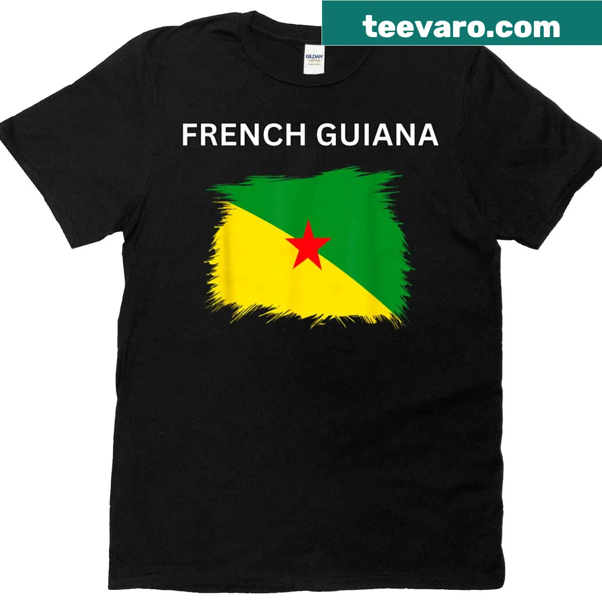 T-shirt featuring the flag of French Guiana for national pride — on a men's t-shirt