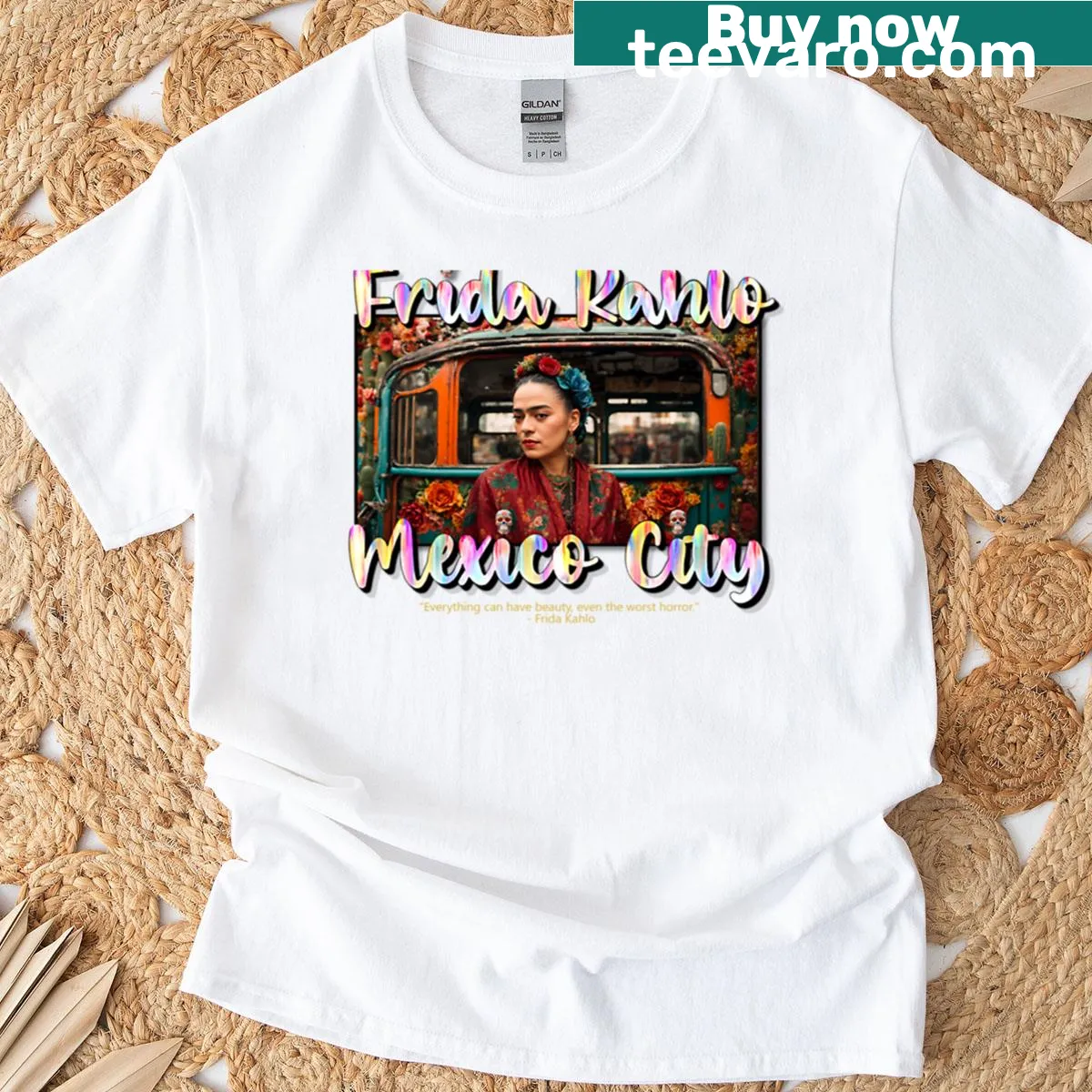 Limited edition Frida Kahlo T-shirt with vibrant illustration — on a men's t-shirt