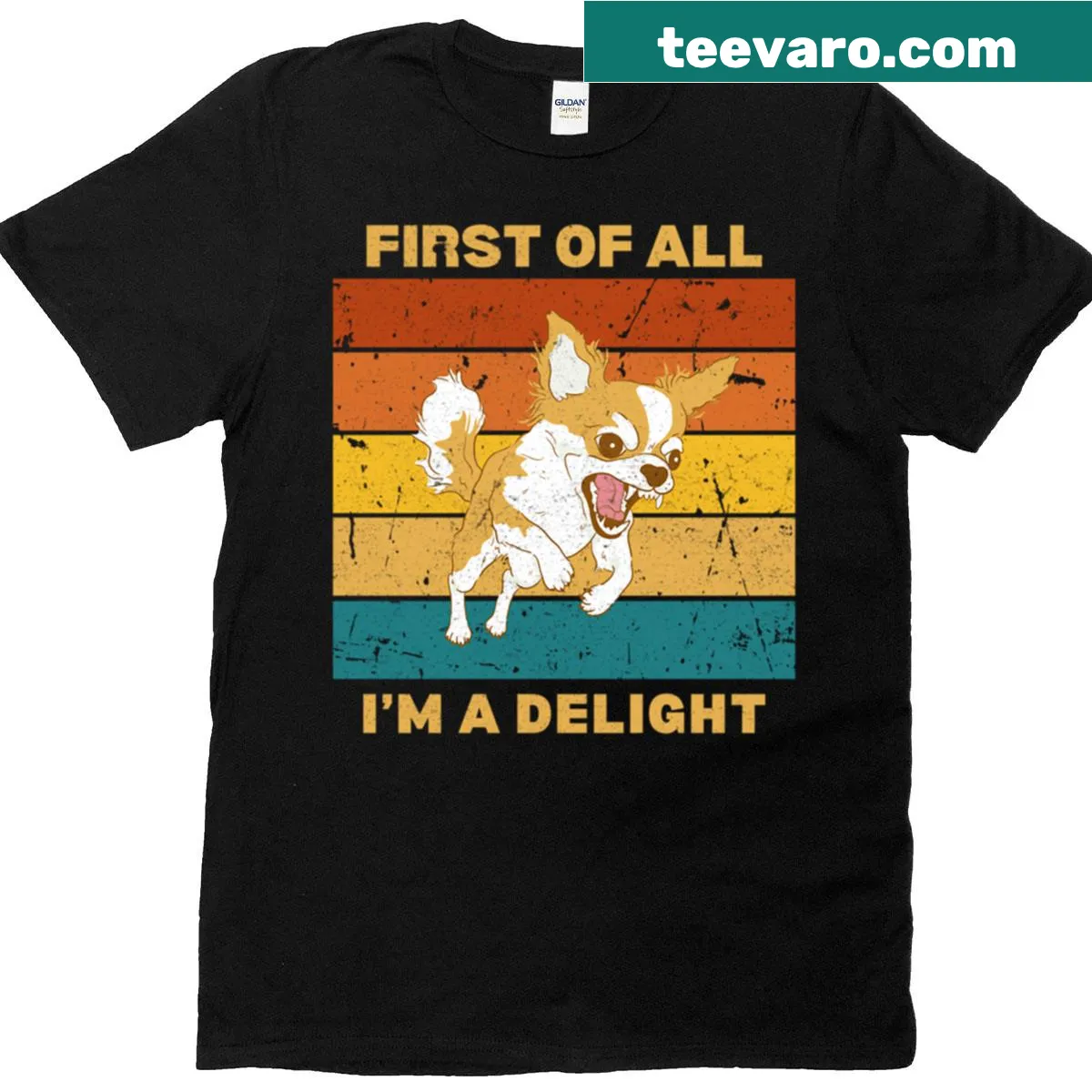 Retro Chihuahua t-shirt with funny quote and charming illustration — on a men's t-shirt