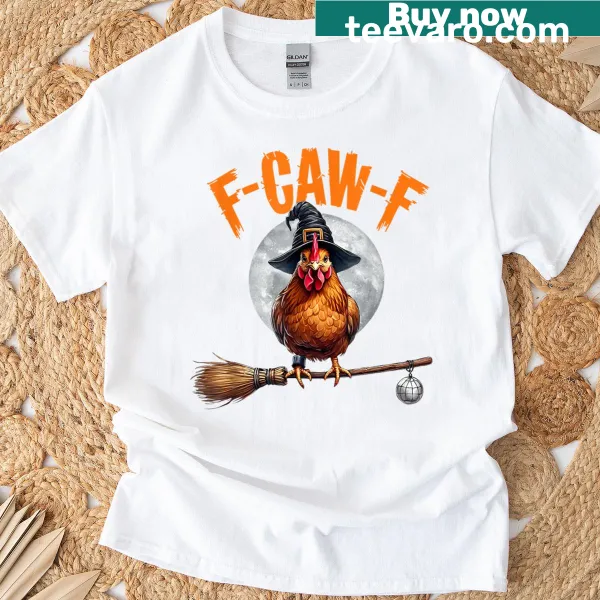 Humorous Halloween chicken witch meme T-shirt