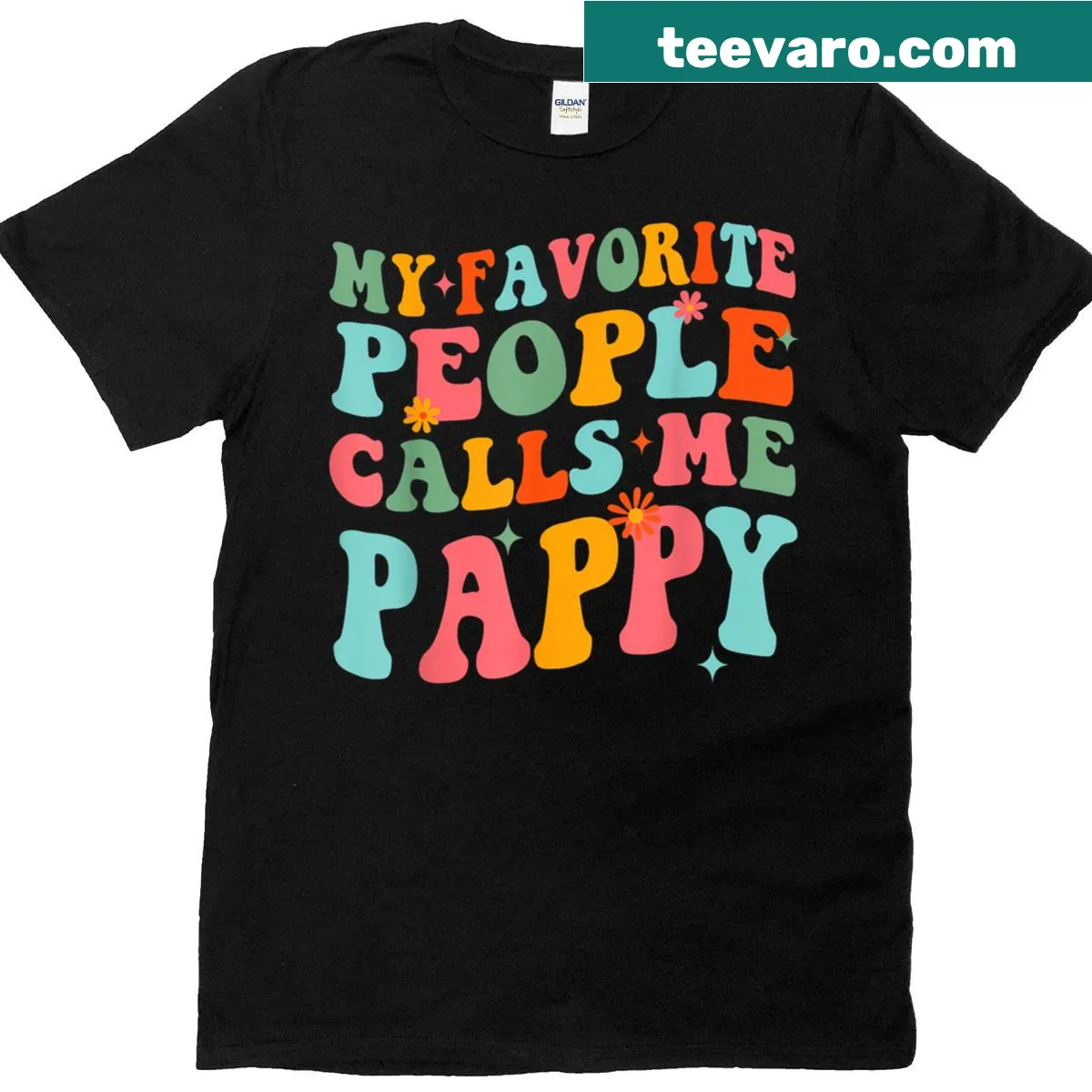 Groovy Pappy t-shirt with playful typography about favorite people — on a men's t-shirt