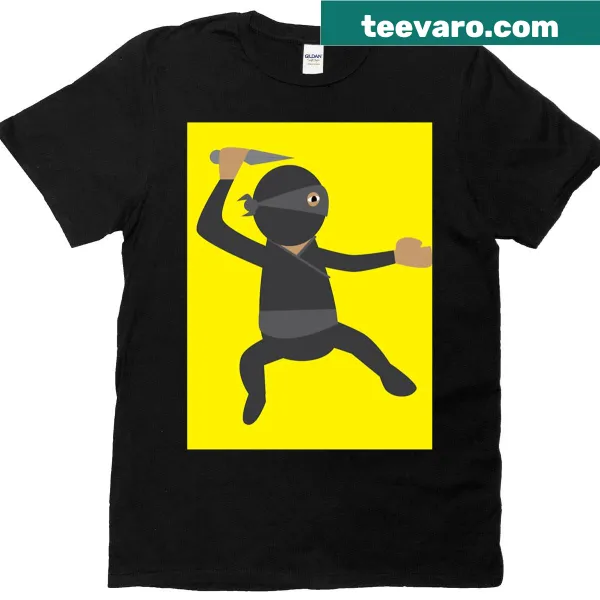 Oversized t-shirt with a funny cartoon ninja graphic
