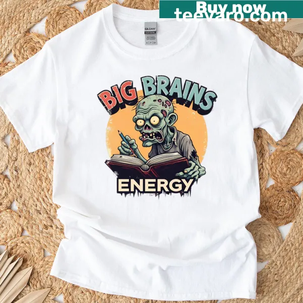 Funny Zombie Halloween t-shirt with cartoon zombie graphic