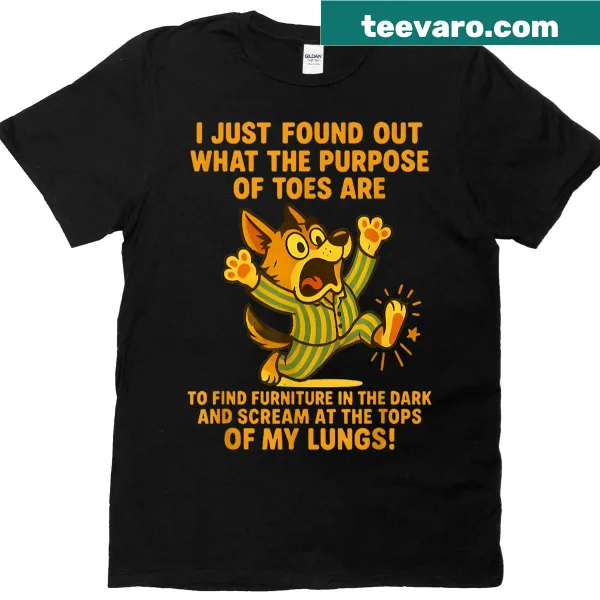 Funny T-shirt featuring a German Shepherd and humorous text about toes