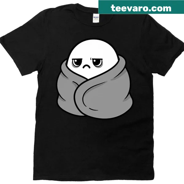 Sleepy ghost illustration on T-shirt conveying disapproval