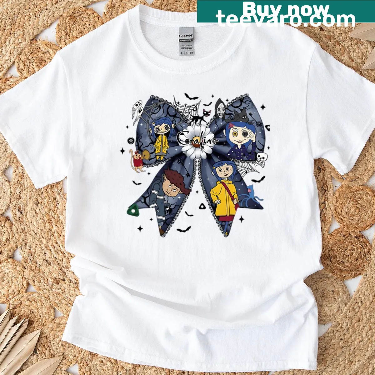 Cartoon girl T-shirt with a Halloween horror theme. — on a men's t-shirt