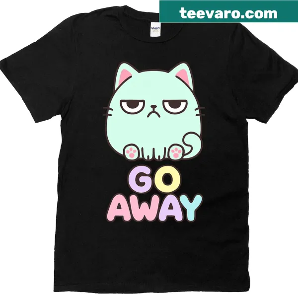 Kawaii angry cat graphic on a humorous T-shirt